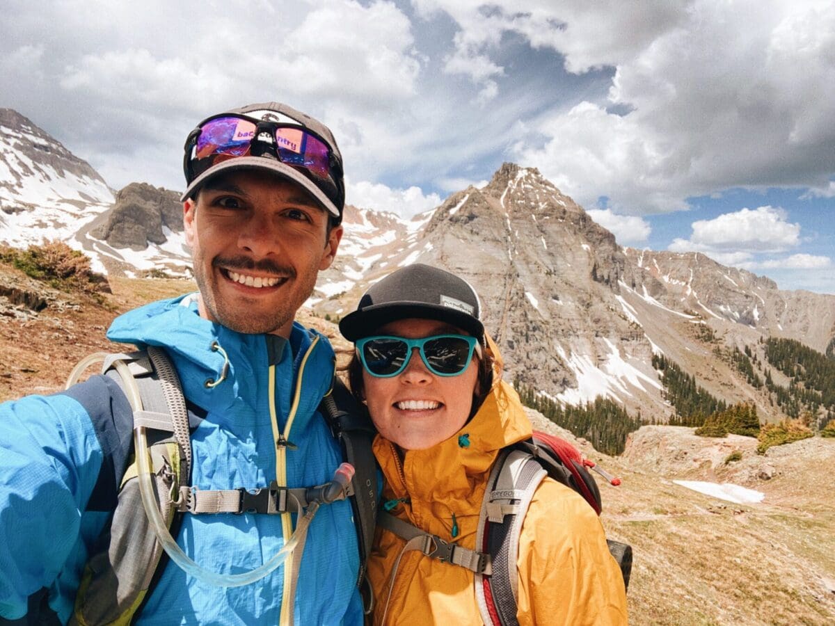 connor and alix hiking in telluride colorado Acts of Adventure elopement videographers